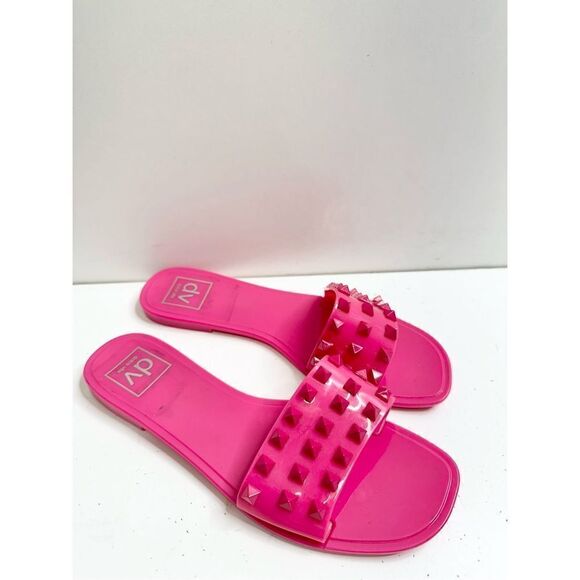 Dolce Vita Jelly Sandals Womens Size 5 Skylar Pink Spiked Slip On Slides - Picture 5 of 9